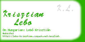 krisztian lebo business card