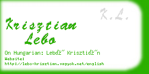 krisztian lebo business card